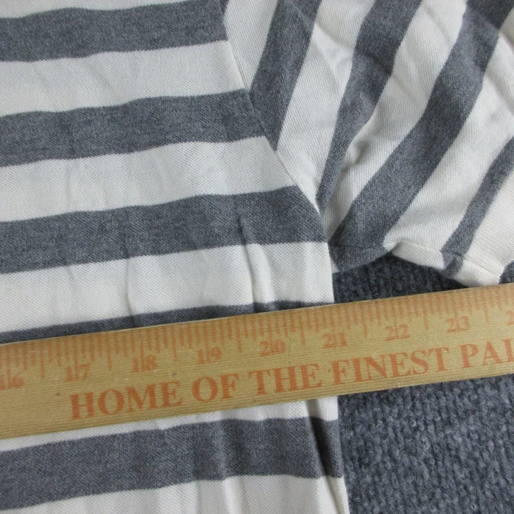 Polo By Ralph Lauren Polo Shirt Mens L Gray Striped Short Sleeve Logo Flaw